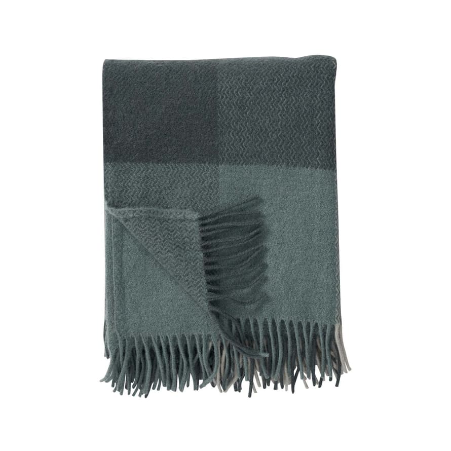 Klippan Yllefabrik Green Lamb Wool Inez Blanket