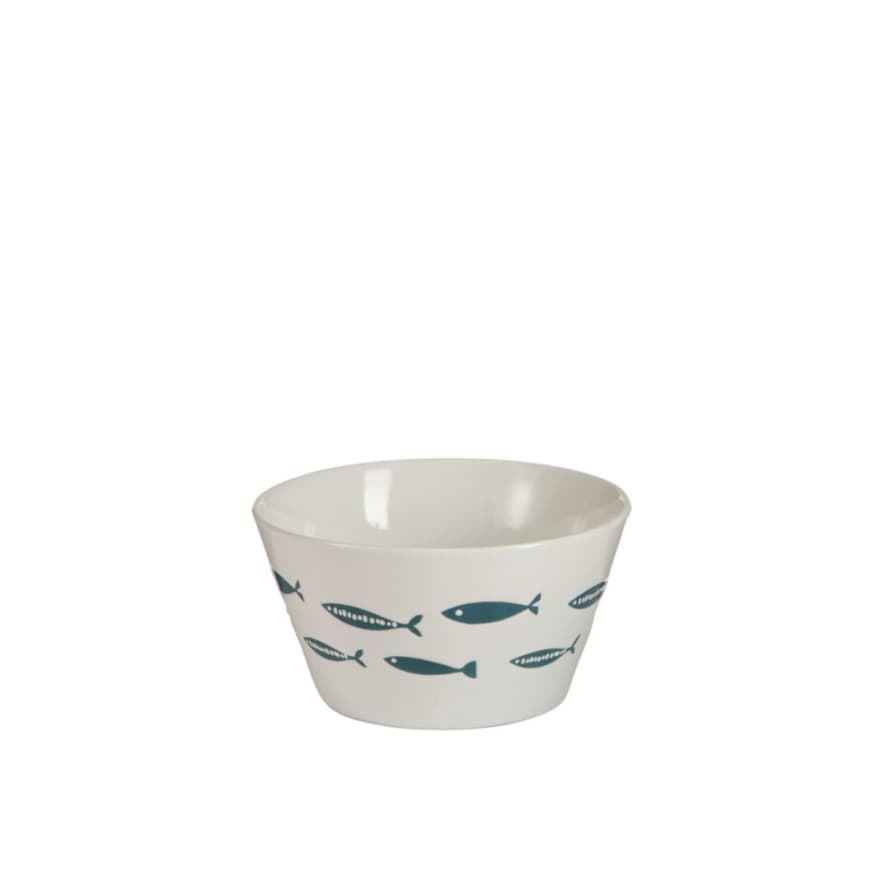 Jolipa White Ceramic Fish Print Bowl