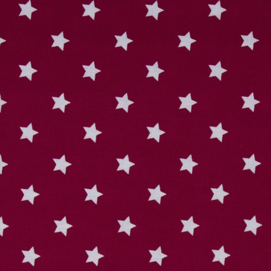 AU Maison Red White Stars Printed Resin Cotton Fabric