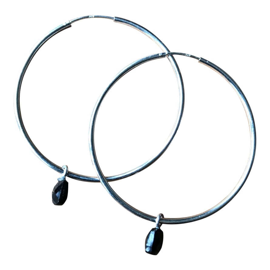 Window Dressing The Soul Black Onyx Hoop Earrings