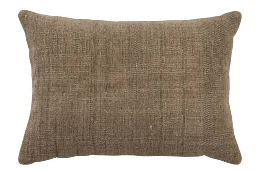 J-Line Dark Beige Cotton Cushion with Zipper