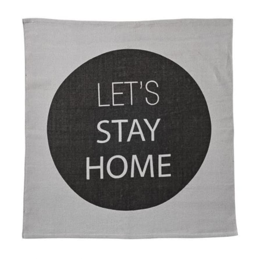 Bloomingville Let's Stay Home Square Cotton Rug