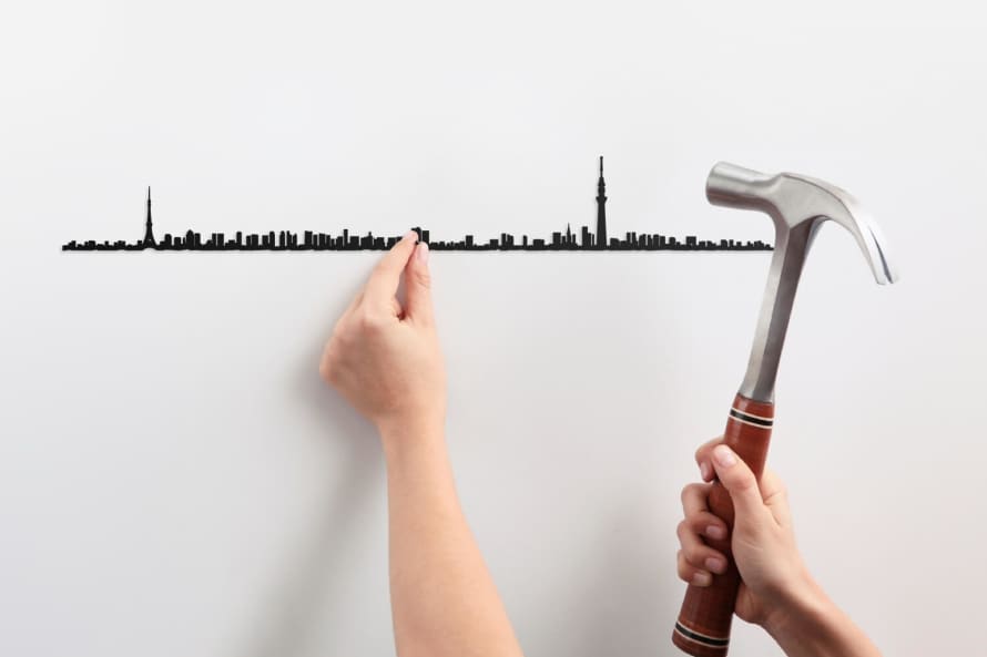 The Line 50cm Black Tokyo Wall Art