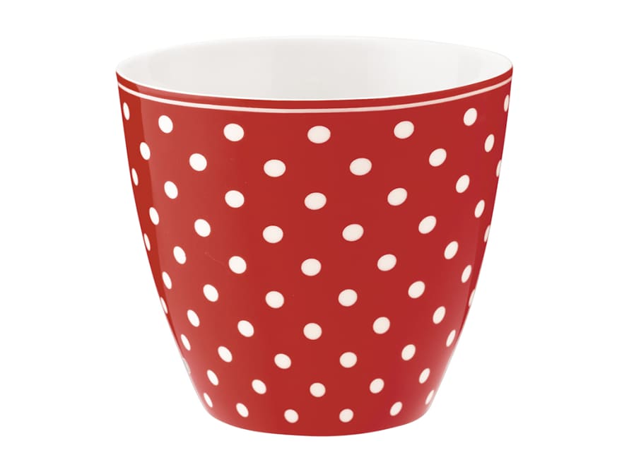 Green Gate Stoneware Latte Cup Spot Red