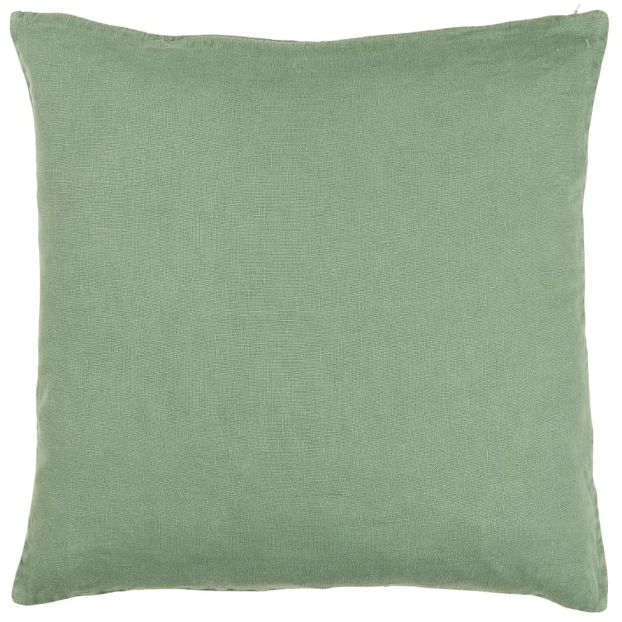 Ib Laursen Green Linen Cushion Cover