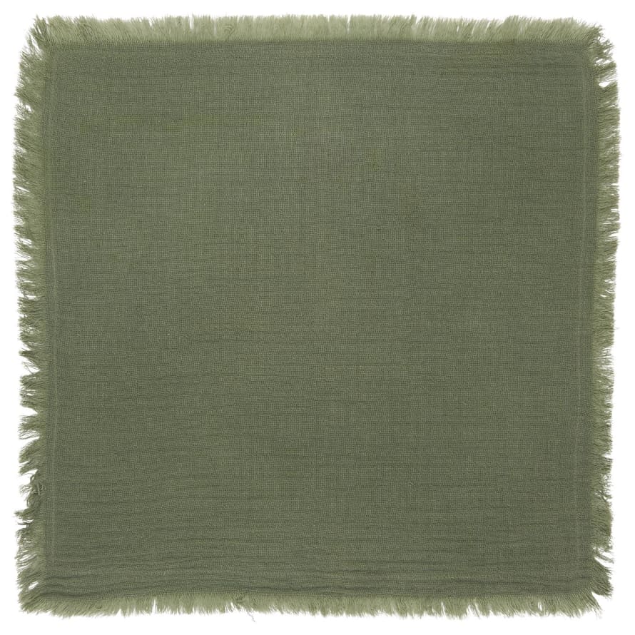 Ib Laursen Green Cotton Double Woven Napkin