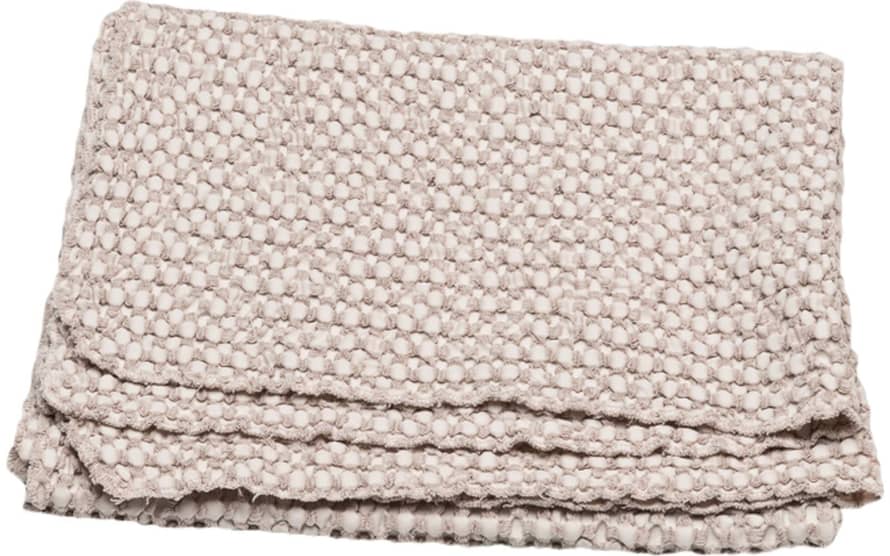 David Fussenegger Grey and Beige Cotton Waffle Vigo Baby Blanket