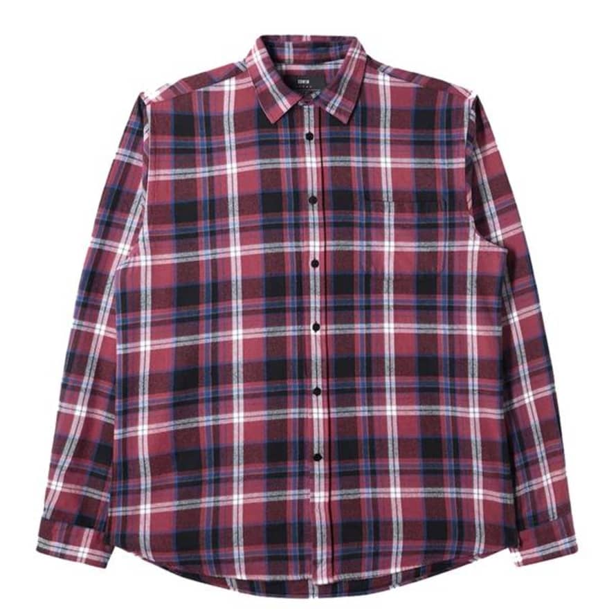 Edwin Ruby Wine Don Shirt Ls Garment Washed