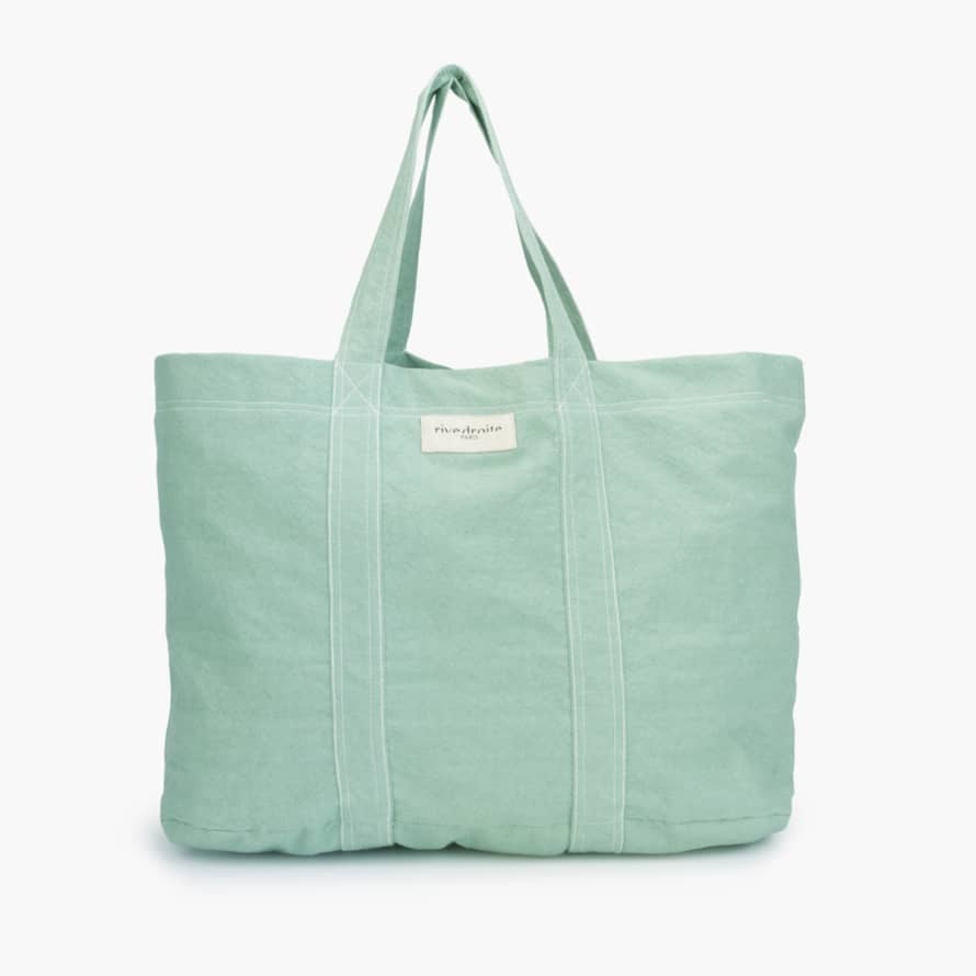 Rive Droite Paris Marcel Tote Bag in Recycled Cotton - Mint Green