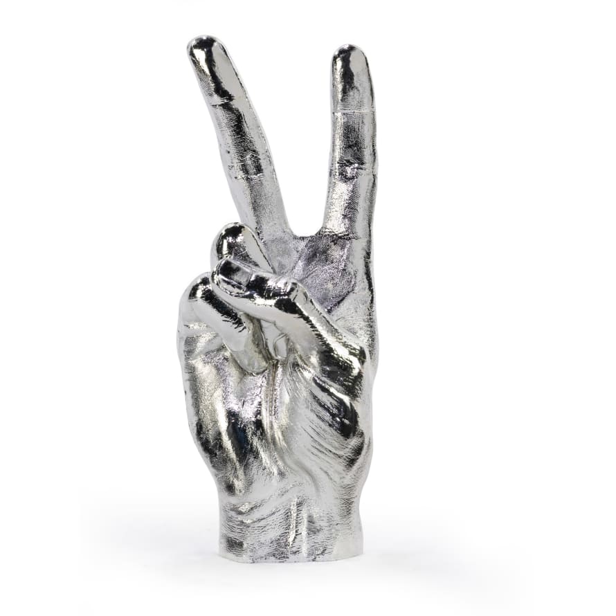 Bitten Design Silver Peace Hand Sculpture and Jewellery Holder