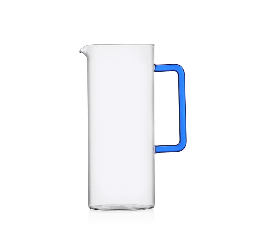 Ichendorf Milano Glass Jug Tube with Blue Glass Handle