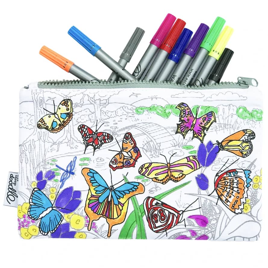 Eat Sleep Doodle Butterfly Pencil Case