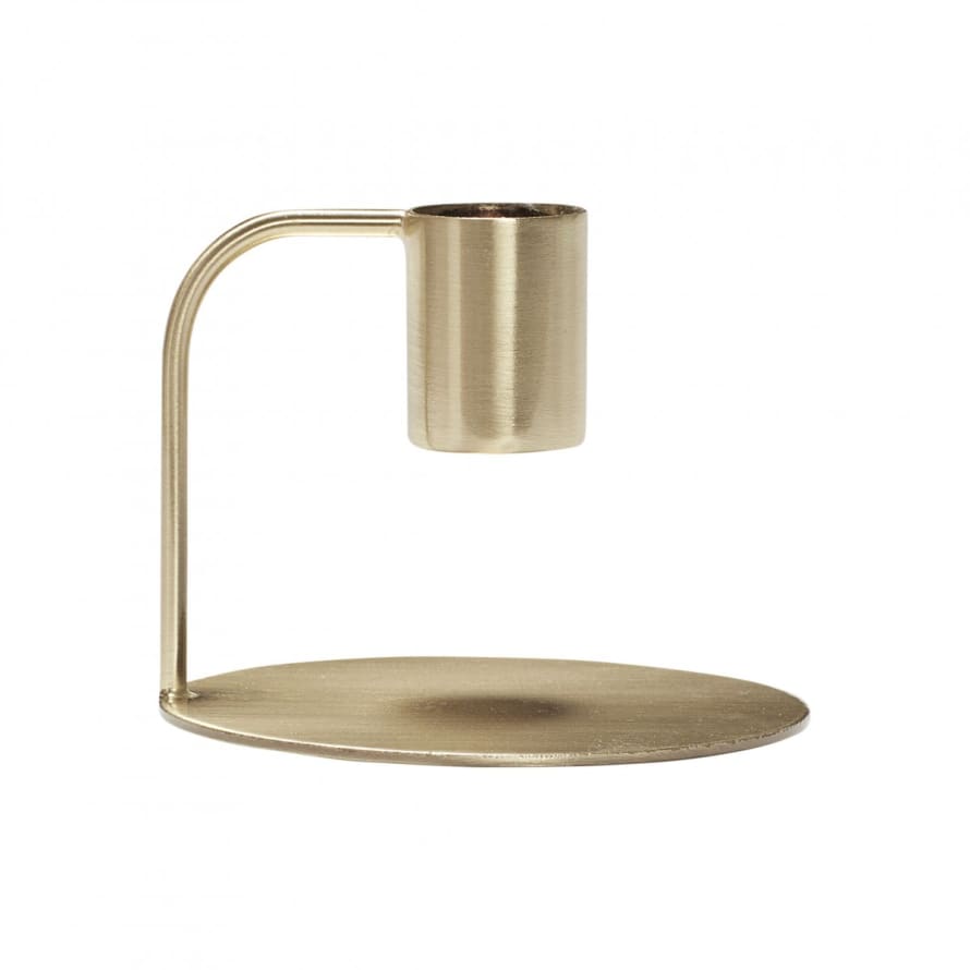 Hubsch Candlestick, Metal, Brass