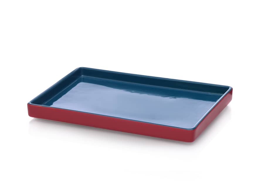 Ichendorf Milano ARCIPELAGO Rectangular Tray Blue/Red 32 x 24 x 3cm