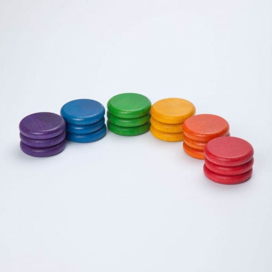Grapat 18 Pieces Wooden Coins Toys
