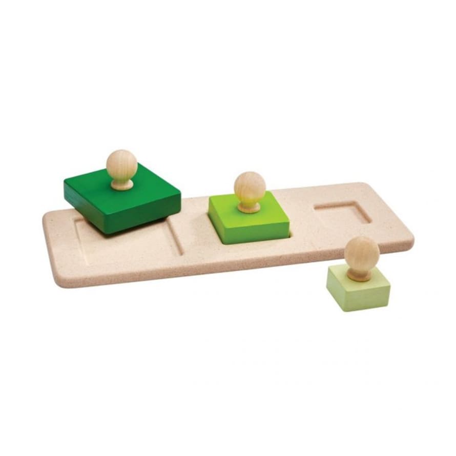 Plan Toys Green and Natural Square Geometric Puzzle