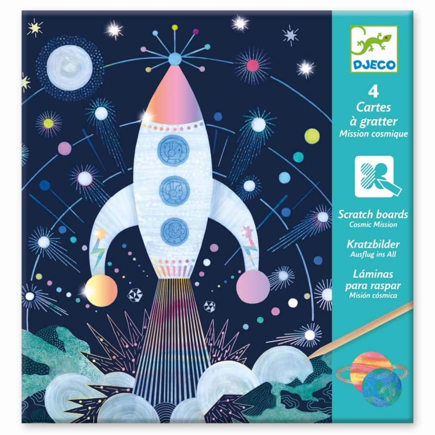 Djeco  Set of 4 Space Scratch Pictures