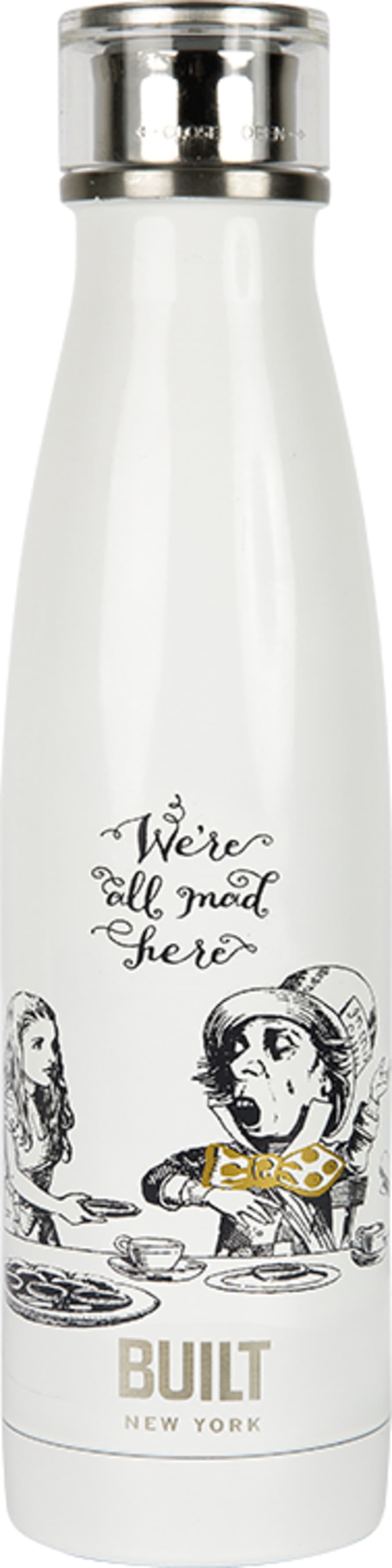 Kitchen Craft Double Walled Stainless Steel Water Bottle Alice in Wonderland 500ml