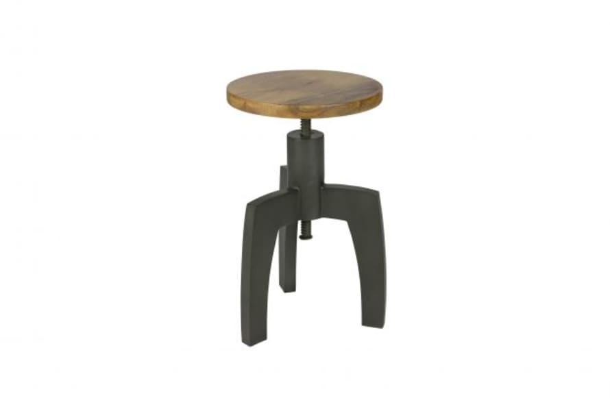 BePureHome Black Wood/Metal Swivel Stool Space