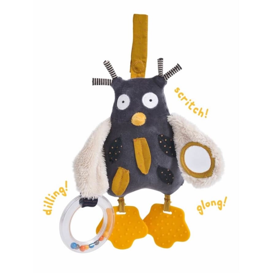 Moulin Roty Mustaches Activity Owl Soft Toy