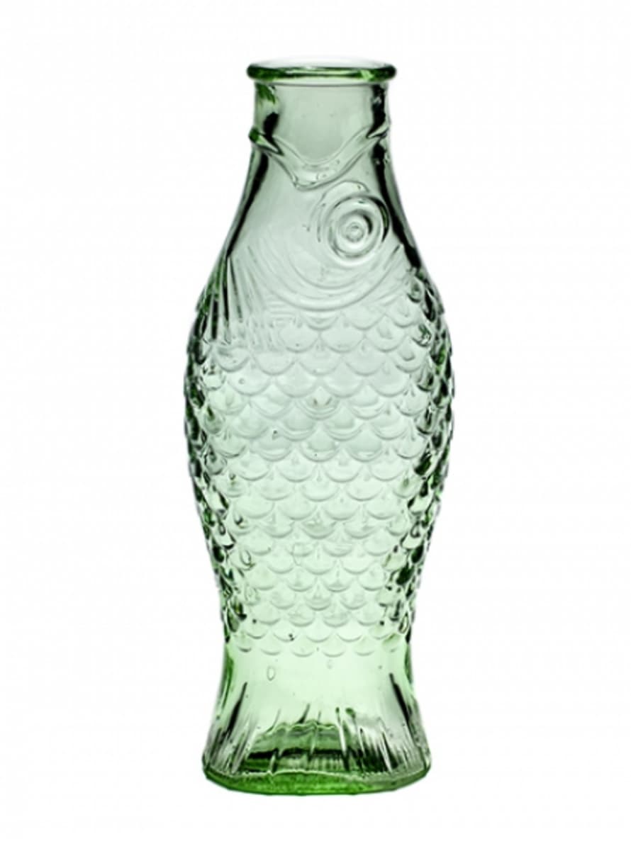 Or & Wonder Collection Transparent Green Glass Fish Carafe