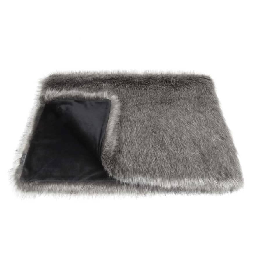 Helen Moore Faux Fur Throw - Lady Grey