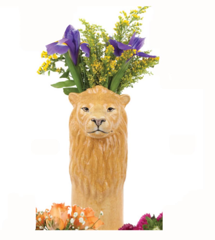 Quail Ceramics Lion Vase