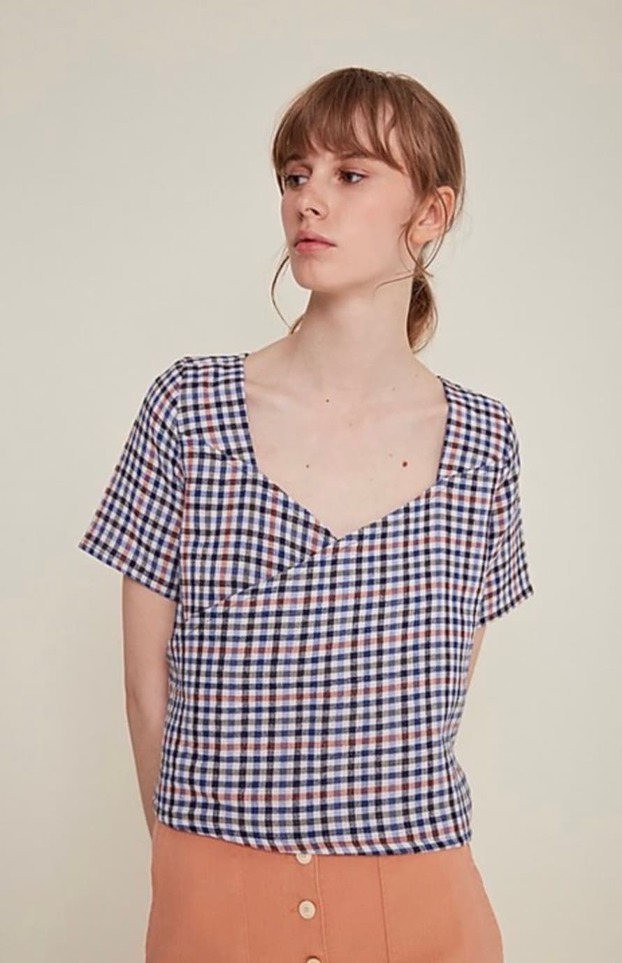 Rita Row Mariola Top 1575-TO/Navy Checkered