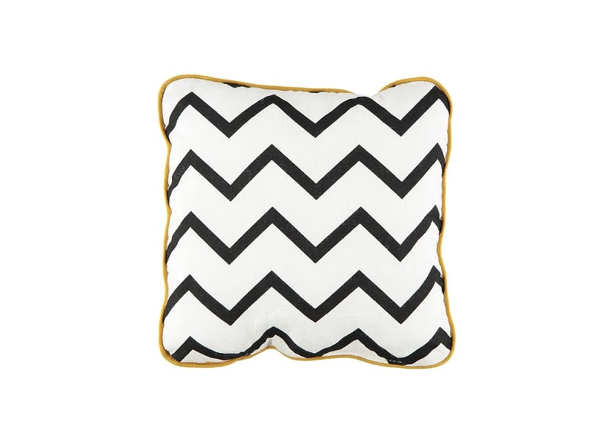 Nobodinoz Mini Black Zig Zag Cushion