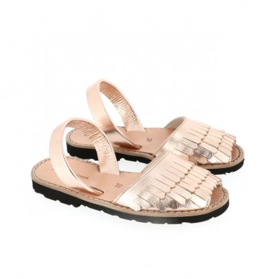 Minorquines Avarca Oro Sandal with Fringes