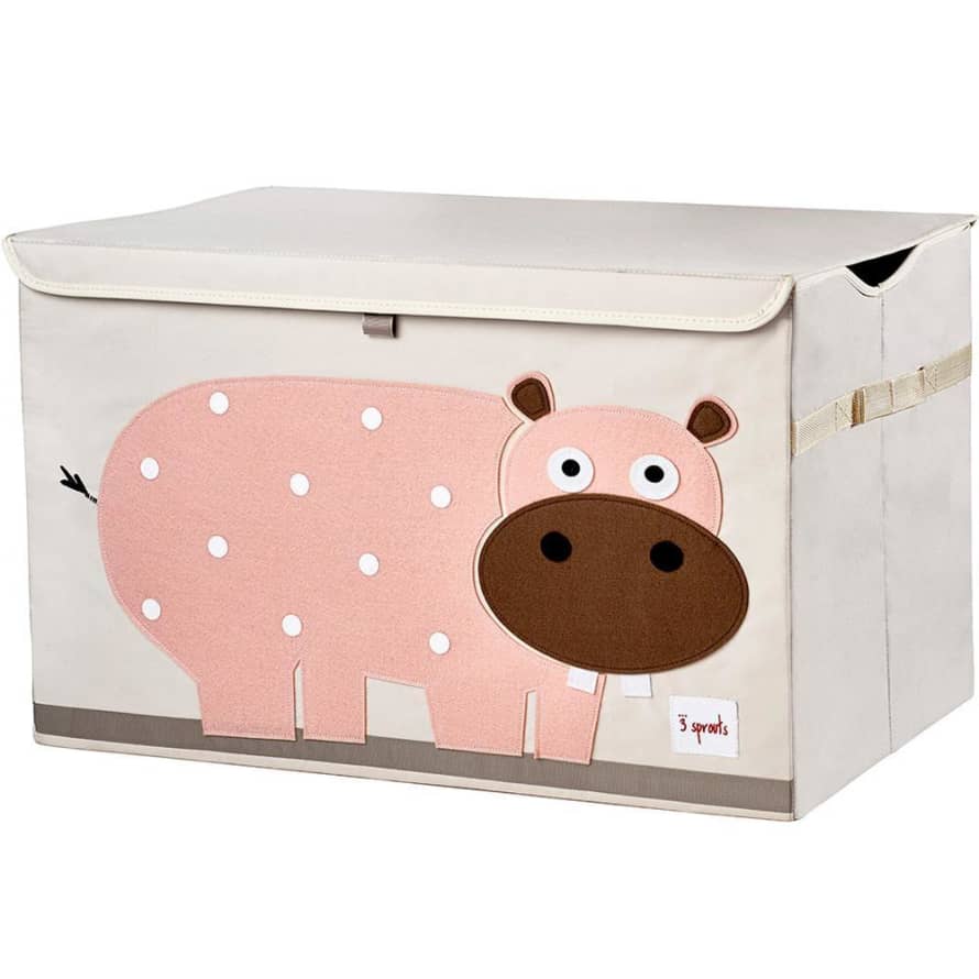 3 Sprouts Hippopotamus Toy Trunk Folding Box