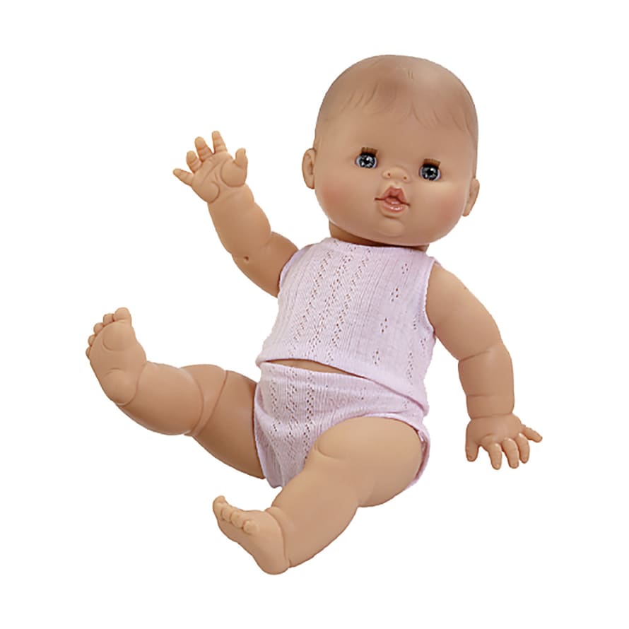 Paola Reina White Baby Doll in Pink Clothes