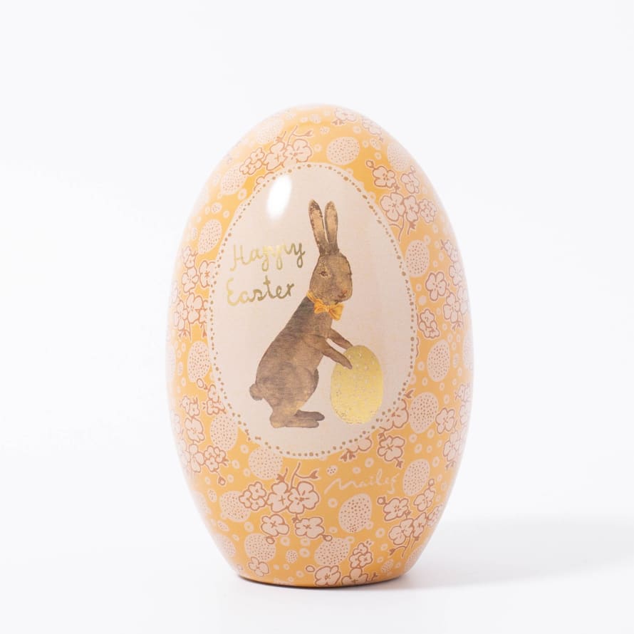 Maileg Easter Egg Metal Happy Easter Yellow