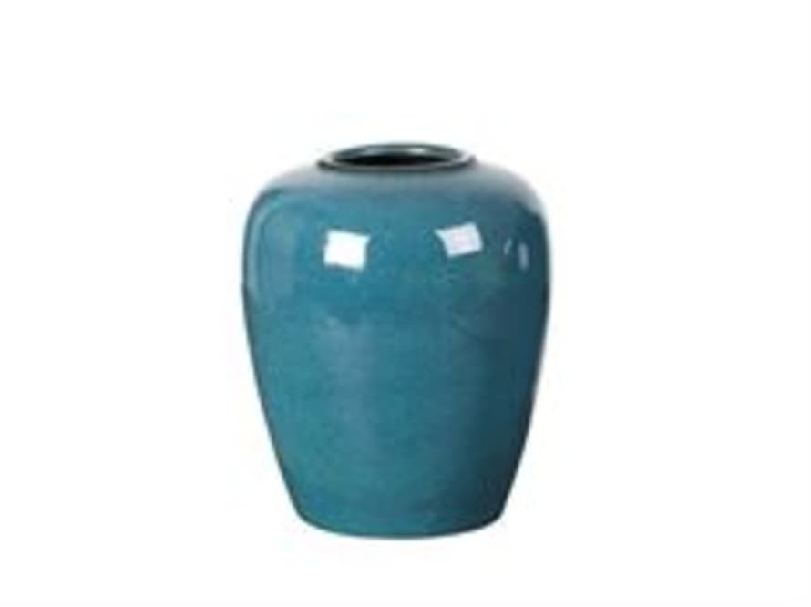 Broste Copenhagen Ocean Blue Curve Vase