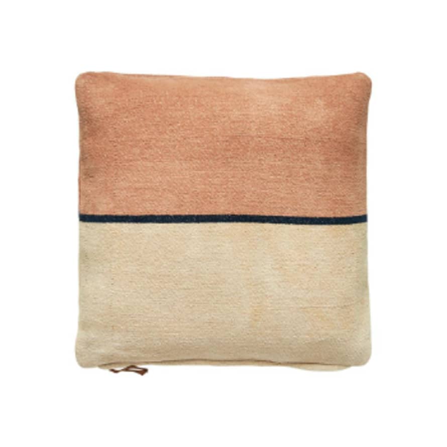 Södahl 50x50cm pale pink and beige cotton cushion with polyester filling