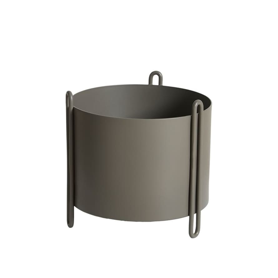 Woud Small Taupe Pidestall Planter