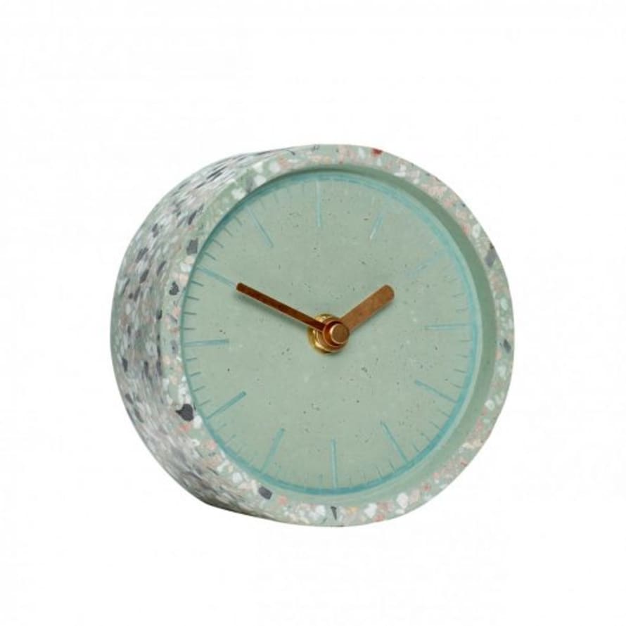 Hubsch Green Terrazzo Concrete Clock