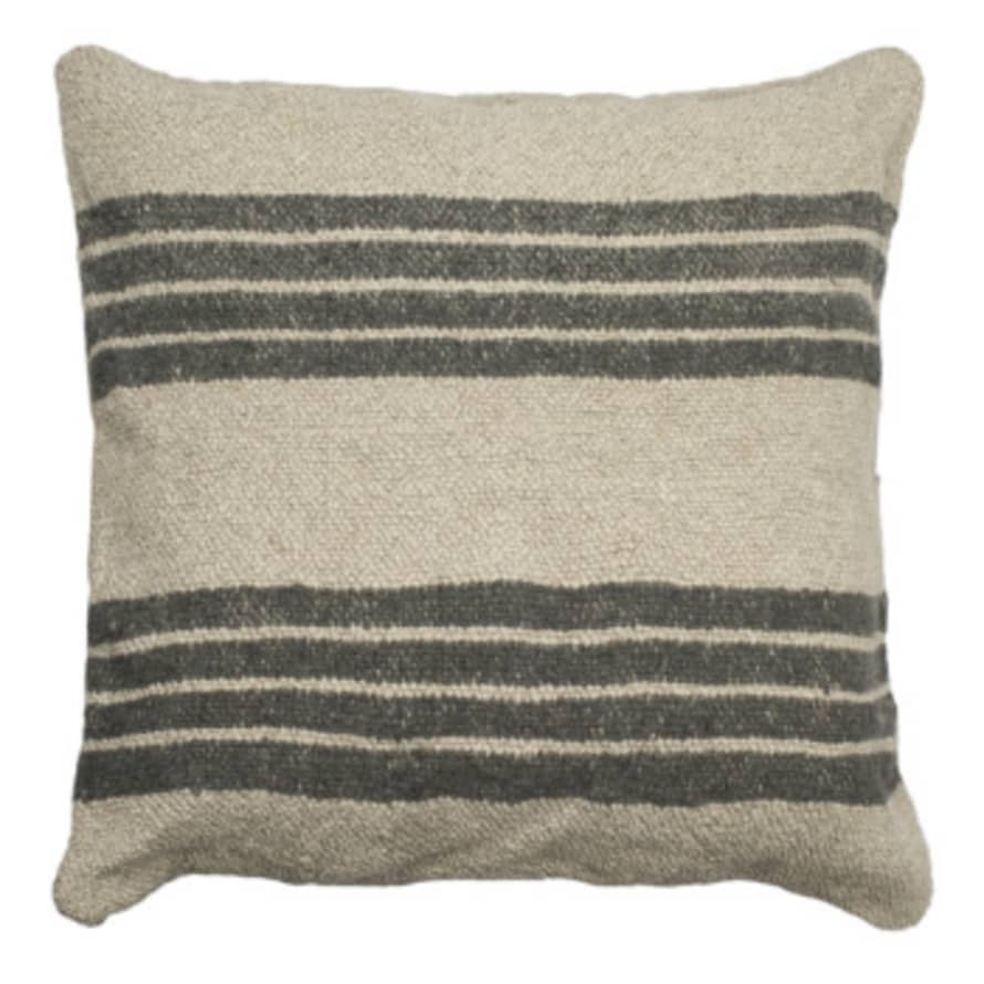 Olsson & Jensen Cushion cover 60x60cm with grey stripes in natural linen