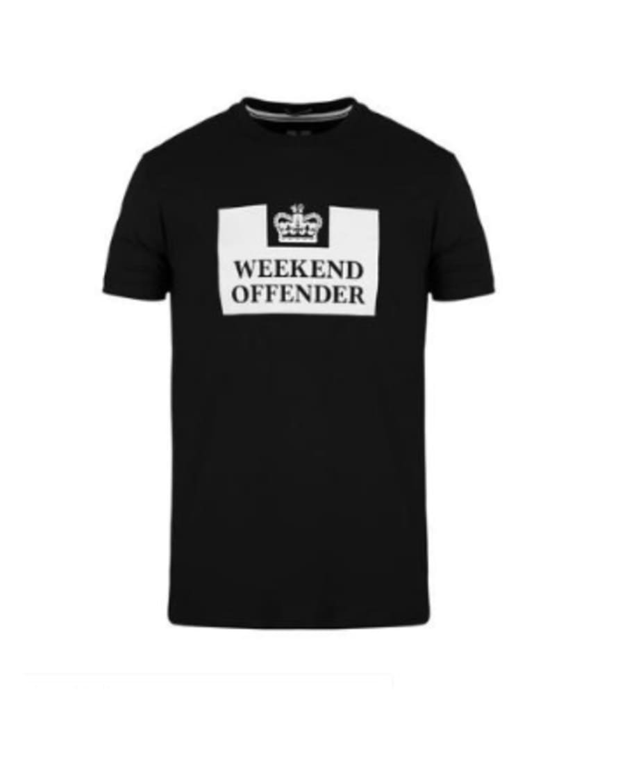 Weekend Offender Black Prison Logo Printed Tee