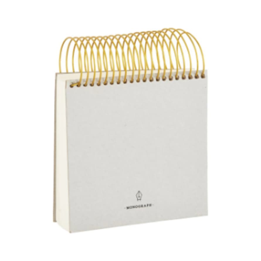 Monograph 14cm light grey paper notebook with metal spiral
