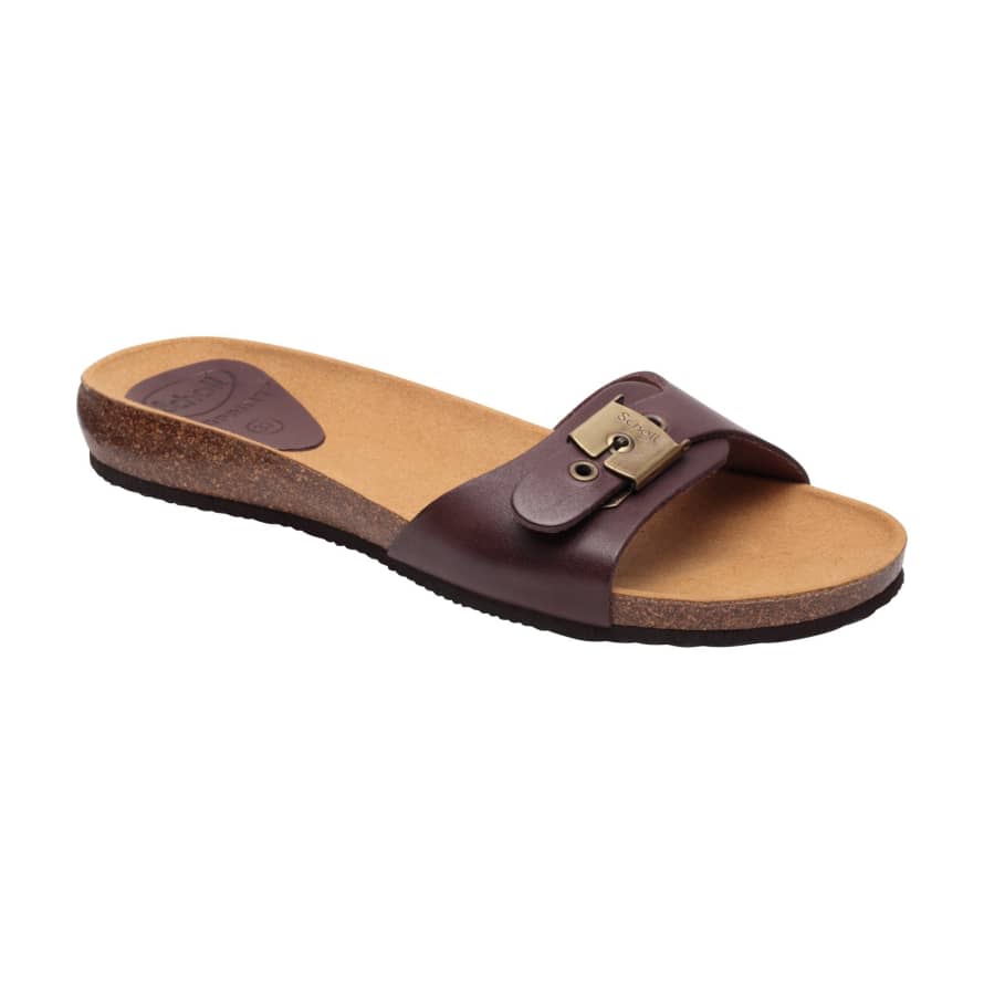 Scholl Brown Leather Bahama 2.0 Sandals