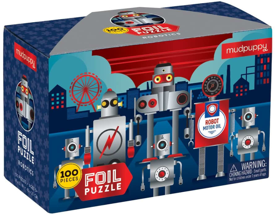 Mudpuppy 100 Pcs Foil Puzzle - Robots