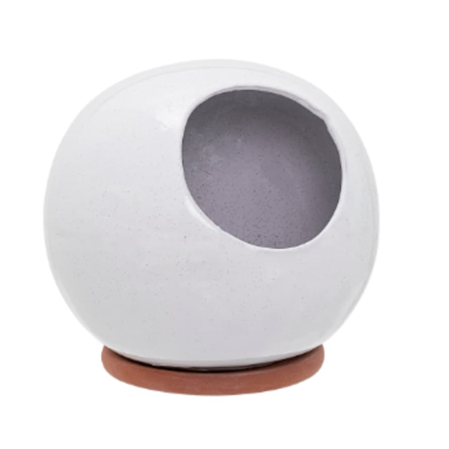 Bloomingville Terracotta Saltcellar, diameter 13 cm, in white colour 