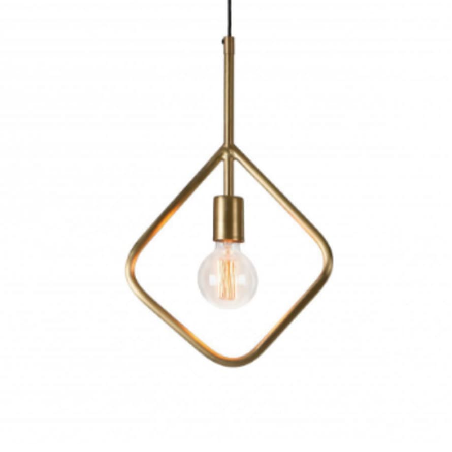 Dröm Collection Pendant lamp with metal frame and brass finish