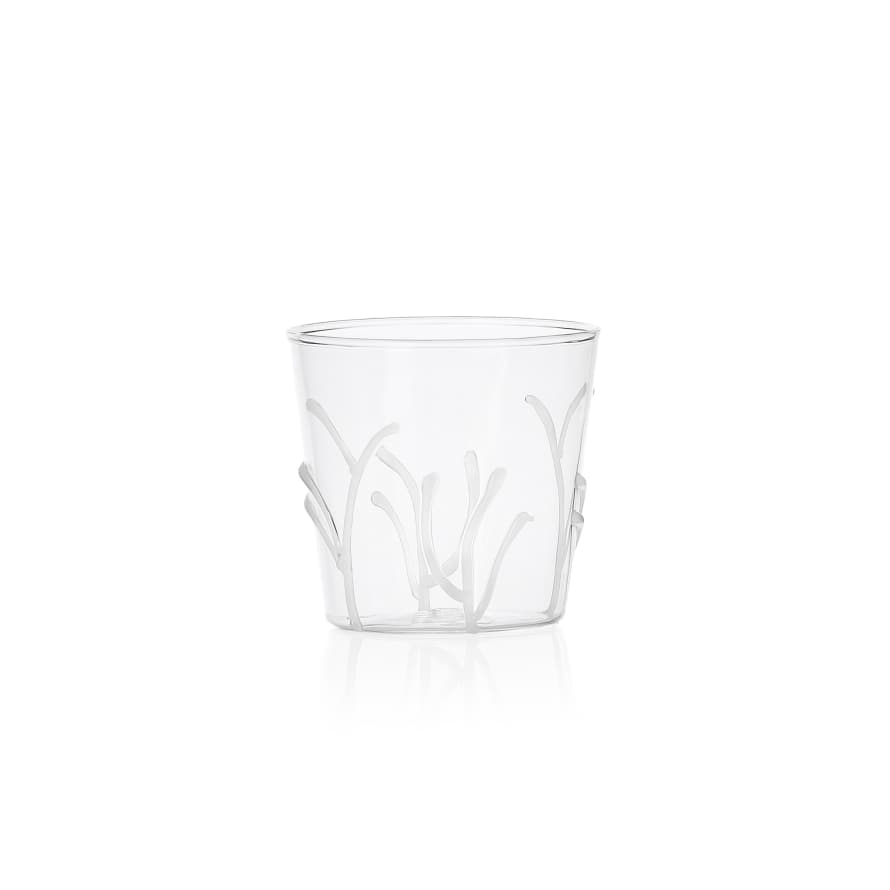 Ichendorf Milano White Greenwood Glass Tumbler in Branches Print