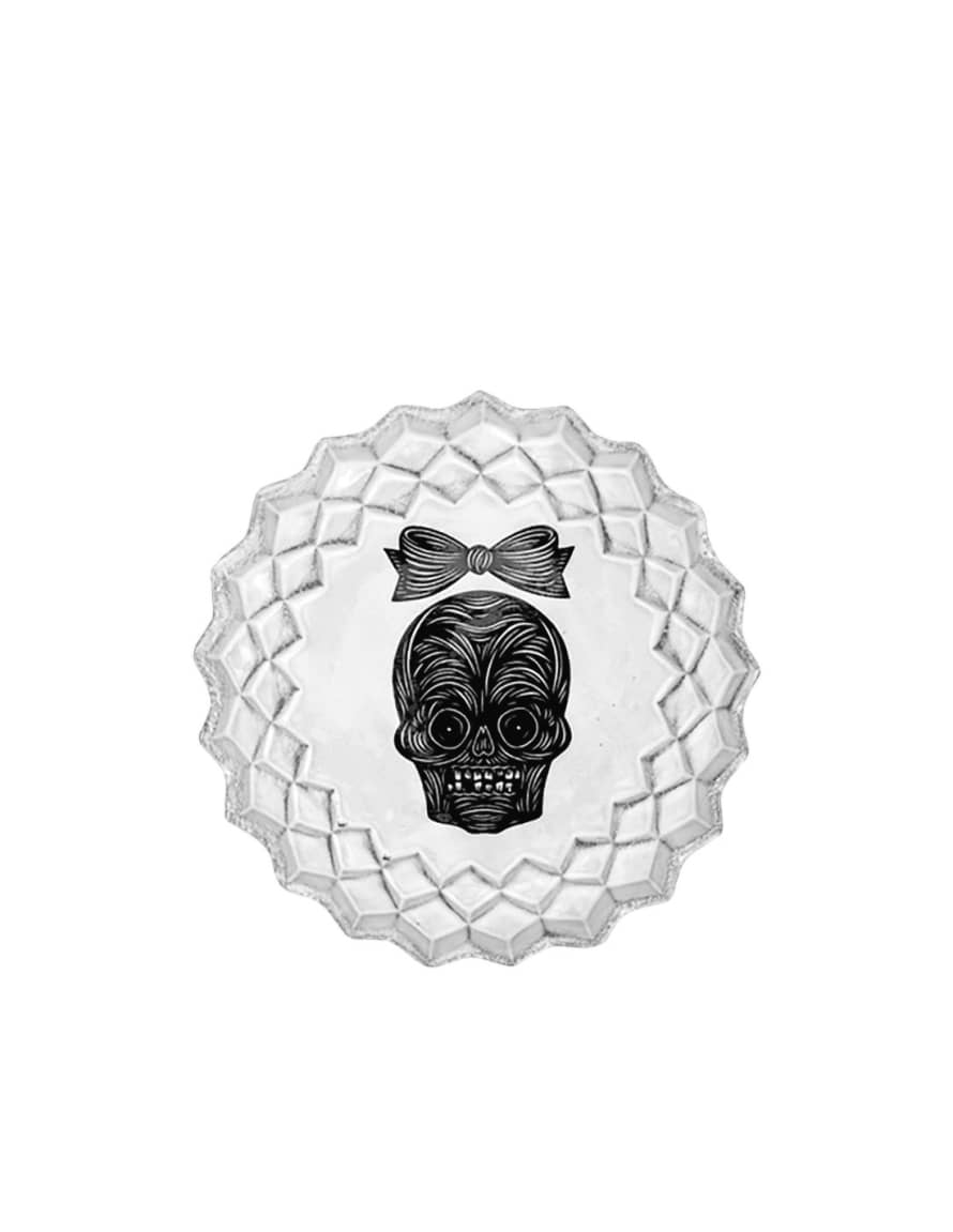 Astier De Villatte Handmade Female Skull Printed Plate