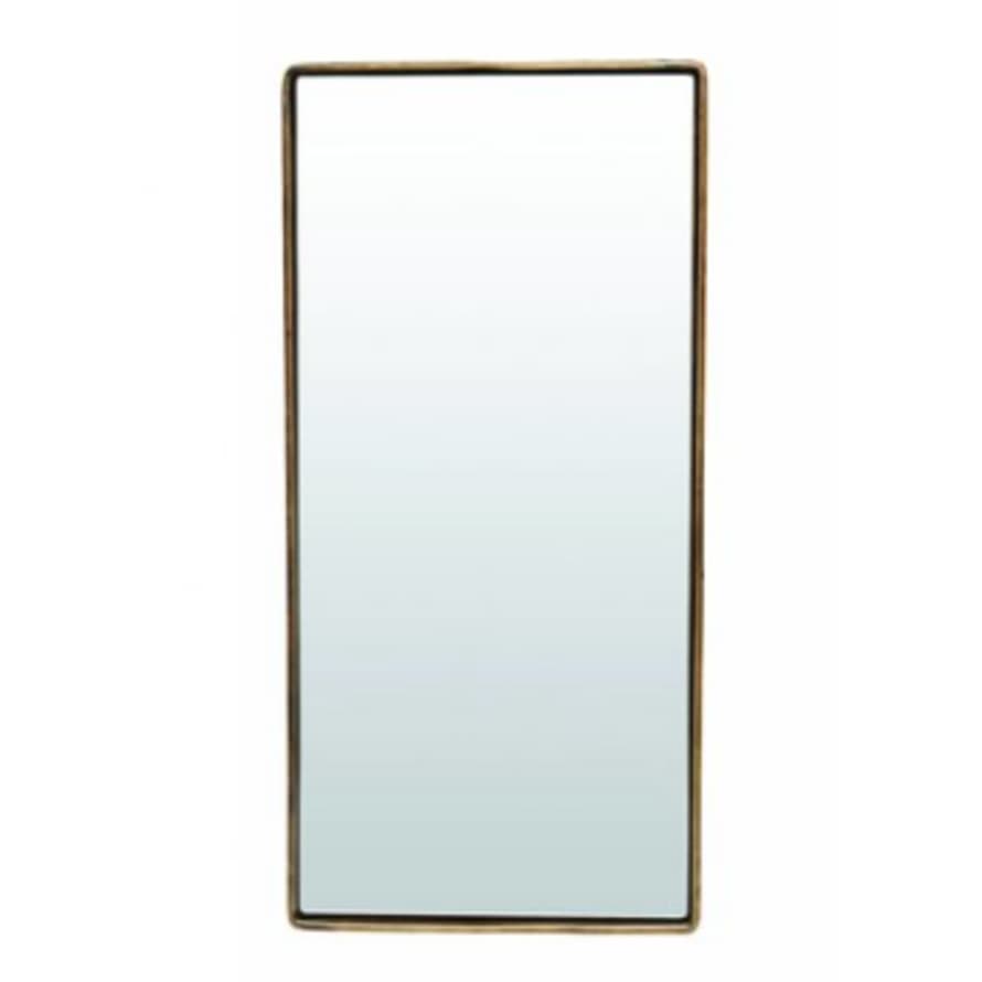 House Doctor Rectangular Mirror with Matt Gold Frame 36xh81cm