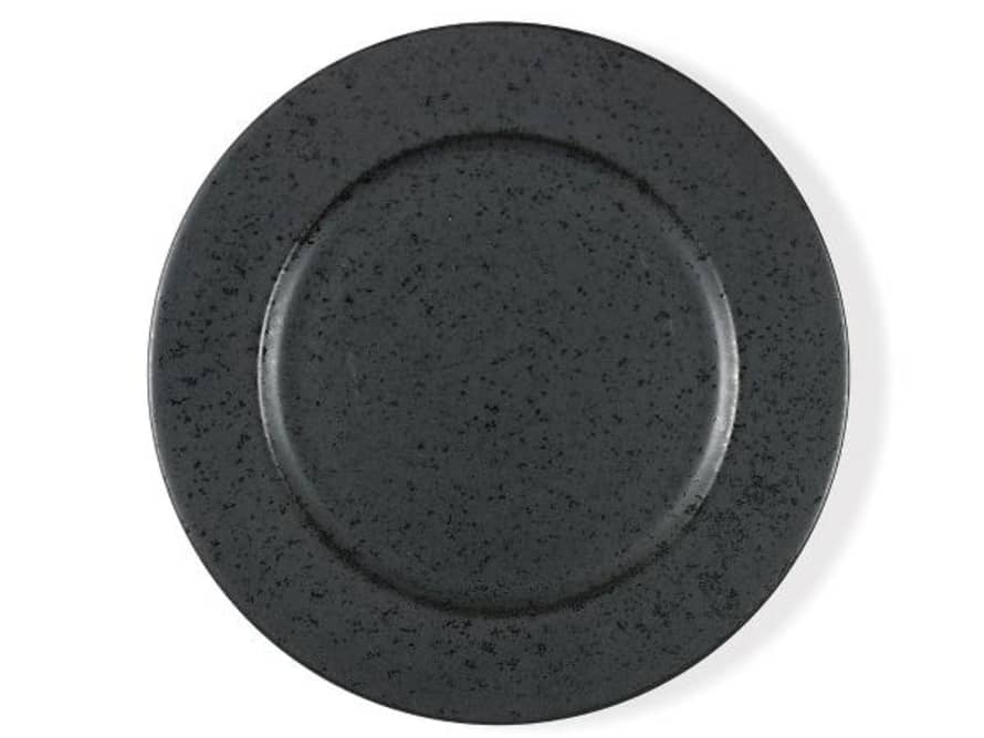 bitz Flat Plate in Black Mottled Stoneware