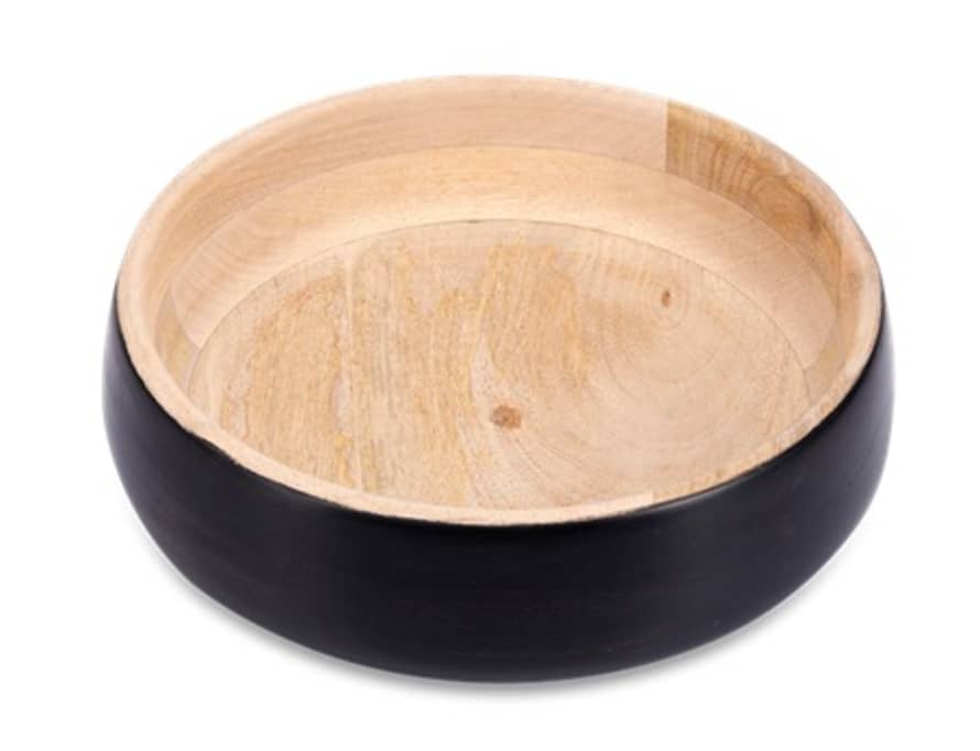 THE BROWNHOUSE INTERIORS Black Mango Wood Blango Serving Bowl