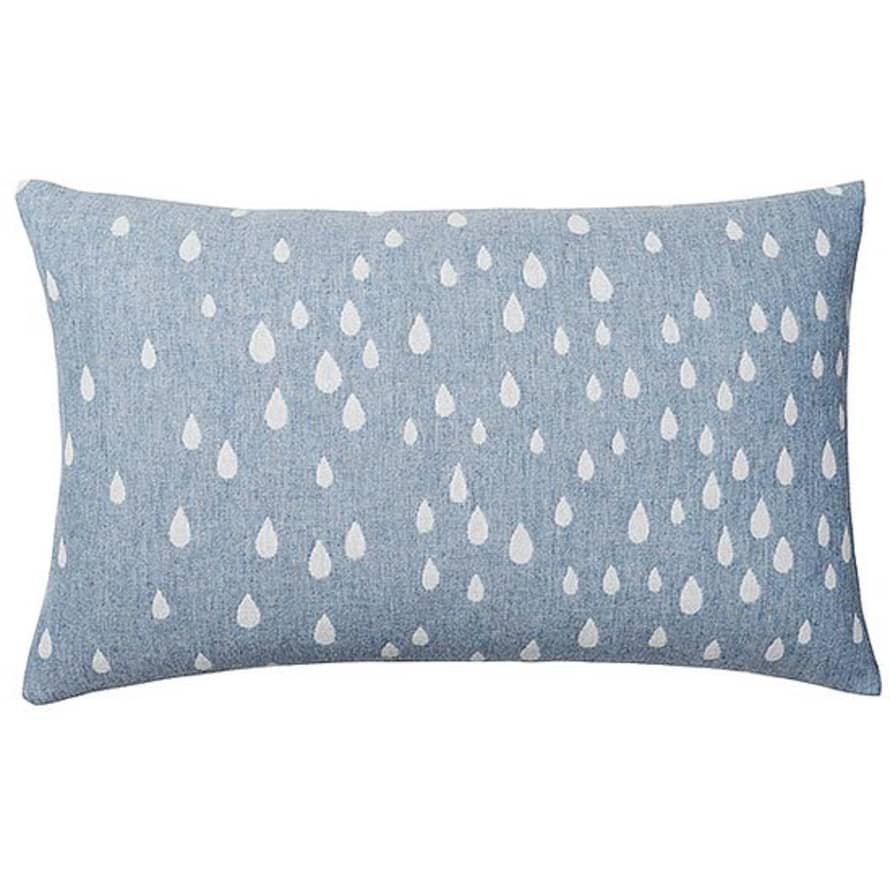 THE BROWNHOUSE INTERIORS Sky Blue Raining Merino Cushion